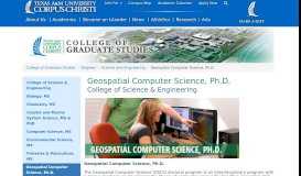 
							         Geospatial Computer Science, Ph.D. Texas A&M University Corpus ...								  
							    