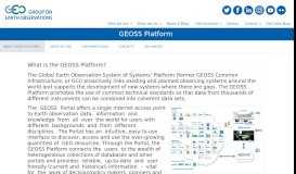 
							         GEOSS Platform - Group on Earth Observations								  
							    