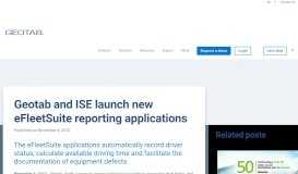 
							         Geotab and ISE Launch New eFleetSuite Reporting Applications								  
							    