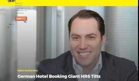 
							         German Hotel Booking Giant HRS Tilts Further Toward Corporate Travel								  
							    