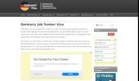 
							         Germany Job Seeker Visa - Information and Requirements								  
							    