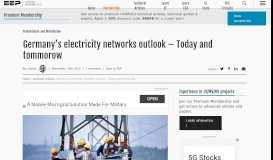 
							         Germany's electricity networks outlook - Today and tommorow								  
							    