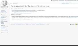 
							         Gesamtverband der Deutschen Versicherungswirtschaft – Wikipedia								  
							    