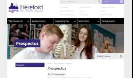 
							         Get a prospectus > Prospectus | Hereford Sixth form college								  
							    