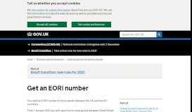 
							         Get an EORI number - GOV.UK								  
							    