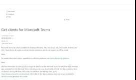 
							         Get clients for Microsoft Teams | Microsoft Docs								  
							    