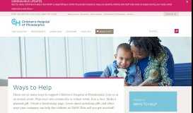 
							         Get Involved | The Children's Hospital of Philadelphia								  
							    