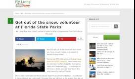 
							         Get out of the snow, volunteer at Florida State Parks - RV Living Now								  
							    