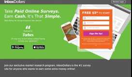 
							         Get Paid For Online Surveys: $5 Sign-Up Bonus - InboxDollars								  
							    
