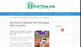 
							         Get Paid To Receive Text Messages With FreeEats | Full Time ...								  
							    