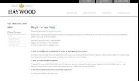 
							         Get Registration Help - Haywood Securities Inc.								  
							    