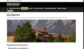 
							         Get Started | Medical Services | University of Colorado Boulder								  
							    