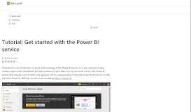 
							         Get started with the Power BI service - Power BI | Microsoft Docs								  
							    