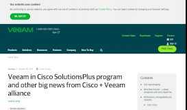 
							         Get the latest news on Veeam and Cisco Alliance - Veeam Software								  
							    