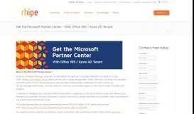 
							         Get the Microsoft Partner Center (With Office 365/Azure AD ... - rhipe								  
							    