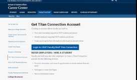 
							         Get Titan Connection Account - Career Center | CSUF								  
							    