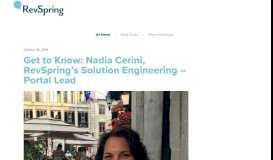 
							         Get to Know: Nadia Cerini, RevSpring's Solution Engineering – Portal ...								  
							    