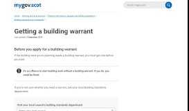 
							         Getting a building warrant - mygov.scot								  
							    