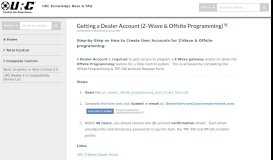 
							         Getting a Dealer Account (Z-Wave & Offsite Programming) | URC ...								  
							    