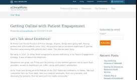 
							         Getting Online with Patient Engagement - eClinicalWorks Blog								  
							    