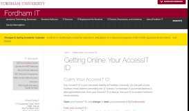 
							         Getting Online: Your AccessIT ID | Fordham								  
							    