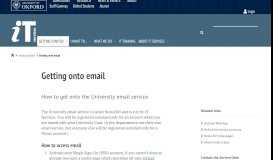 
							         Getting onto email - IT Services - University of Oxford								  
							    