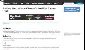 
							         Getting Started as a Microsoft Certified Trainer (MCT) - MSSQL Tips								  
							    
