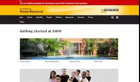 
							         Getting Started at UWM | Human Resources								  
							    
