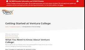 
							         Getting Started at Ventura College | Ventura College								  
							    