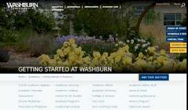 
							         Getting Started at Washburn - Washburn University								  
							    