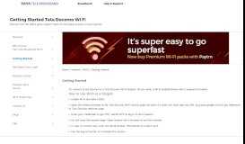 
							         Getting Started | Internet WiFi - Tata Tele Broadband								  
							    