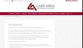 
							         Getting Started - Lake Area Technical Institute								  
							    