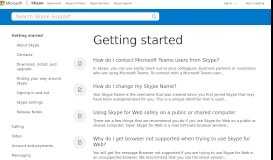 
							         Getting started - Skype Support								  
							    