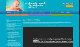 
							         Getting Started - The Center for Advanced Reproductive Services								  
							    