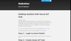 
							         Getting started with Azure IoT Hub | ReButton - GitHub Pages								  
							    