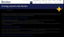 
							         Getting Started with Becker | Becker								  
							    