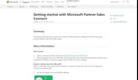 
							         Getting started with Microsoft Partner Sales Connect for ISVs								  
							    