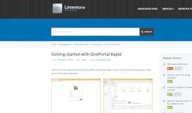 
							         Getting started with OnePortal Rapid – Support Center – Limestone ...								  
							    