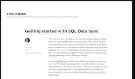 
							         Getting started with SQL Data Sync – Matt Masson								  
							    