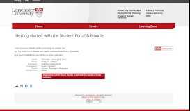 
							         Getting started with the Student Portal & Moodle - LibCal - Lancaster ...								  
							    