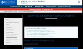 
							         Getting Started/New Students - Homewood Student Affairs - Johns ...								  
							    
