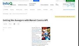 
							         Getting the Avengers with Marvel Comics API - InfoQ								  
							    