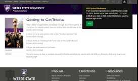 
							         Getting to CatTracks - Weber State University								  
							    