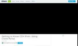 
							         Getting to Know CCH iFirm: Using Client Portal on Vimeo								  
							    