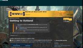 
							         Getting to Outland | WoWWiki | FANDOM powered by Wikia								  
							    