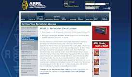 
							         Getting Your Technician License - ARRL								  
							    