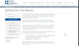 
							         Getting Your Test Results | Primary Care | Kent Hospital								  
							    