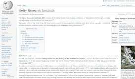 
							         Getty Research Institute - Wikipedia								  
							    