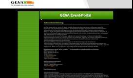 
							         GEVA Event Portal								  
							    