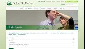 
							         Gifford Health Care Provider Directory: search by name, location, or ...								  
							    